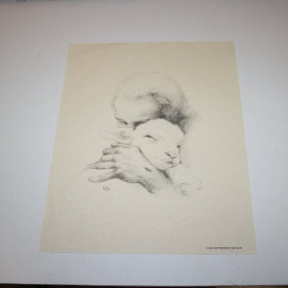 🐑 “Jesus and the Lamb” Art Print · Katherine Brown · 1982 · 11x14" - Picture 2 of 6